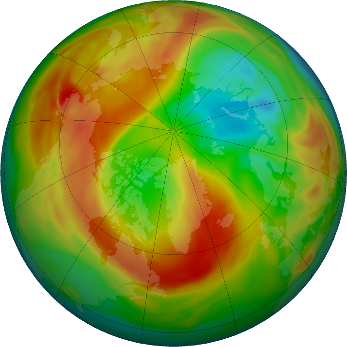 Arctic ozone map for 16 March 2022